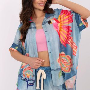 Overhemd met korte mouwen model 210033 Italy Moda