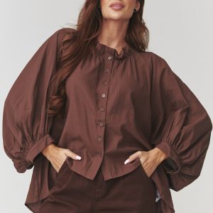 Damesoverhemd model 221046 Makadamia