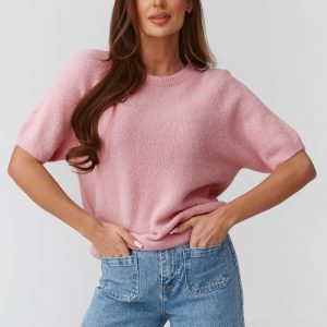 Trui met korte mouwen model 224079 Makadamia