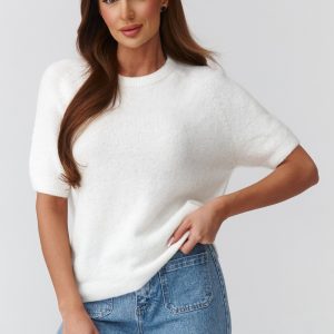 Trui met korte mouwen model 224082 Makadamia